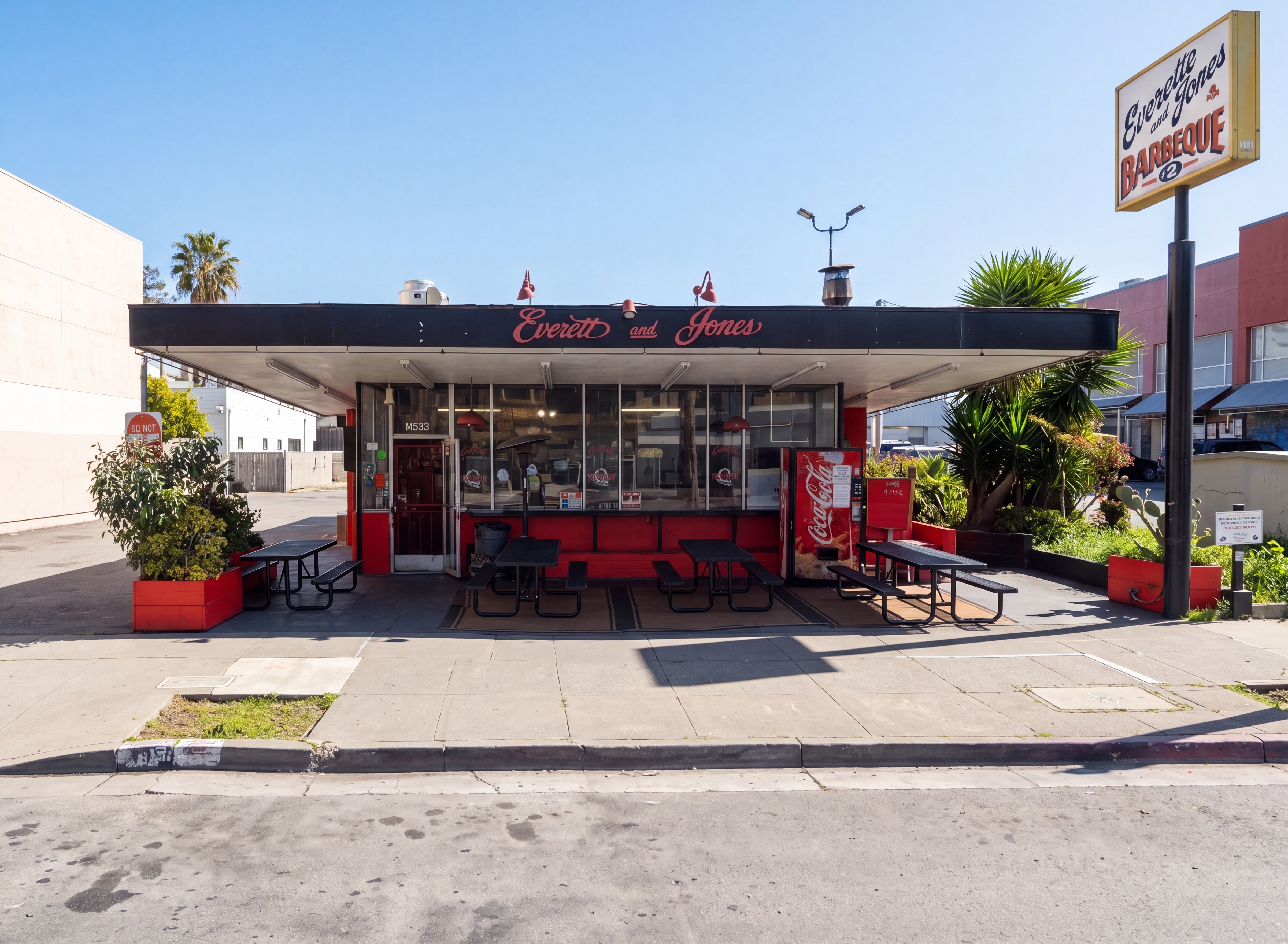 Everett and Jones Barbeque storefront at 1955 San Pablo Ave